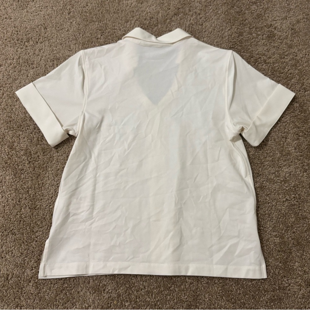 Athleta women's V-neck short-sleeve polo relaxed fit Size Small - Picture 4 of 6